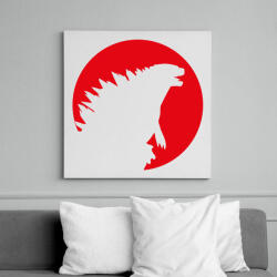 printfashion Godzilla Sziluett - Vászonkép - Fehér (6630523)