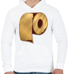 printfashion Arany wc papír - Férfi kapucnis pulóver - Fehér (4173285)
