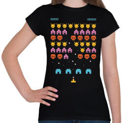 printfashion Retro space video game - Női póló - Fekete (11554102)