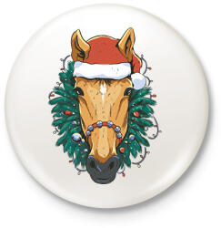 printfashion Karácsonyi ló - Kitűző, hűtőmágnes - Fehér (11287129)