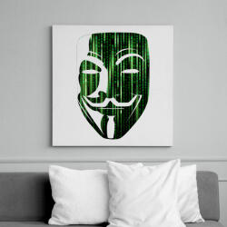 printfashion Anonymous bináris kód - Vászonkép - Fehér (6640118)