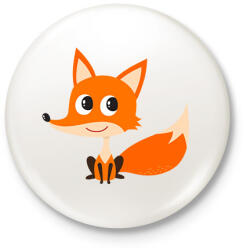 printfashion róka - Kitűző, hűtőmágnes - Fehér (14454161)