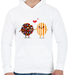 printfashion Candy Crush - Férfi kapucnis pulóver - Fehér (1804406)