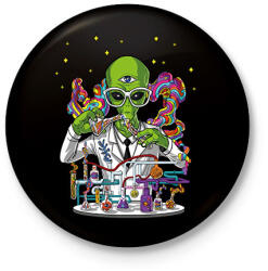 printfashion Tudós ufo - Kitűző, hűtőmágnes - Fekete (13470682)