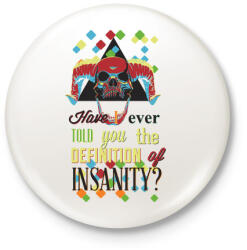 printfashion Ördög fej - Kitűző, hűtőmágnes - Fehér (4131556)