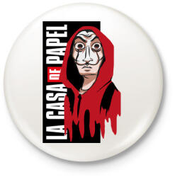 printfashion Casa de papel art - Kitűző, hűtőmágnes - Fehér (4648604)