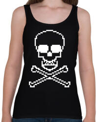 printfashion 8bit koponya - Női atléta - Fekete (1171514)