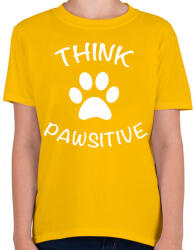printfashion Think pawsitive - Gyerek póló - Sárga (2236421)