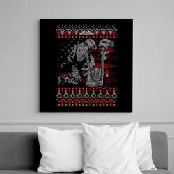 printfashion Katona karácsony - Vászonkép - Fekete (6644057)