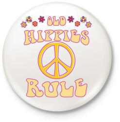 printfashion Old hippies rule - Kitűző, hűtőmágnes - Fehér (7108783)