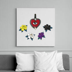 printfashion Old school nonbinary - Vászonkép - Fehér (6637620)