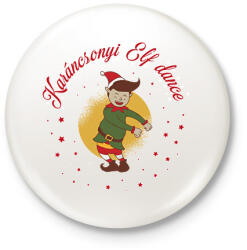 printfashion Karácsonyi - Elf dance - Kitűző, hűtőmágnes - Fehér (5722597)