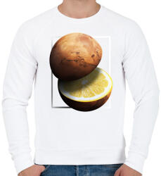 printfashion Citrom bolygó - Férfi pulóver - Fehér (14315100)