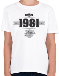 printfashion born-in-1981-(dark&lightgrey) - Gyerek póló - Fehér (473173)