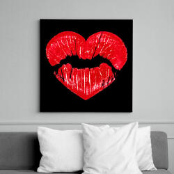 printfashion Love Mouth Kiss - Vászonkép - Fekete (6655339)