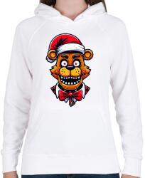 printfashion Freddy Fazbear Karácsonyi minta - Női kapucnis pulóver - Fehér (14934825)