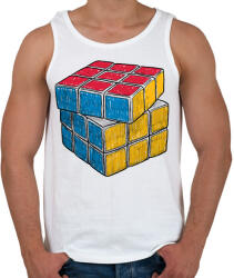 printfashion Rubik kocka - Férfi atléta - Fehér (1651024)