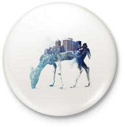 printfashion City deer - Kitűző, hűtőmágnes - Fehér (3074694)