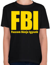 printfashion FBI - Gyerek póló - Fekete (1855749)