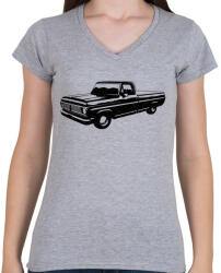 printfashion Truck - Női V-nyakú póló - Sport szürke (853837)