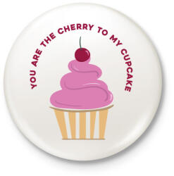 printfashion Meggyes muffin - Kitűző, hűtőmágnes - Fehér (3075906)