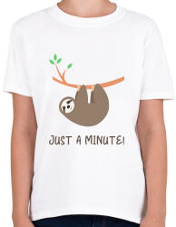 printfashion Just a minute! - Gyerek póló - Fehér (2777368)