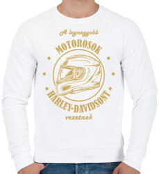 printfashion A legnagyobb motorosok - Harley-Davidson - Férfi pulóver - Fehér (7203529)