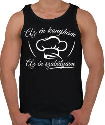 printfashion Az én konyhám, az én szabályaim - Férfi atléta - Fekete (1820159)
