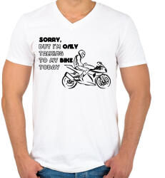 printfashion only my bike - Férfi V-nyakú póló - Fehér (2922687)