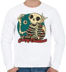 printfashion Creepy Christmas - Férfi pulóver - Fehér (5651922)
