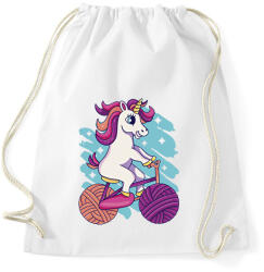 printfashion Unikornis biciklin - Sportzsák, Tornazsák - Fehér (14015316)