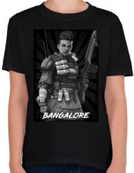 printfashion Bangalore BW - Apex Legends - Gyerek póló - Fekete (1472820)