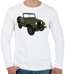 printfashion Jeep - Férfi hosszú ujjú póló - Fehér (5017903)