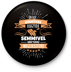 printfashion Bátor kőműves - Kitűző, hűtőmágnes - Fekete (3103135)
