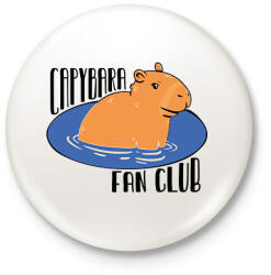 printfashion Capybara fan club - Kitűző, hűtőmágnes - Fehér (12747927)