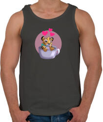 printfashion Kávés Tigris - Férfi atléta - Sötétszürke (4729044)