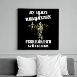 printfashion Februári horgász - Vászonkép - Fekete (6657563)
