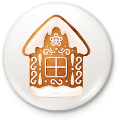 printfashion Mézeskalács ház - Kitűző, hűtőmágnes - Fehér (11223348)