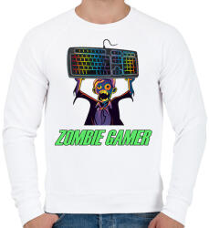 printfashion Zombie Gamer (PC) - Férfi pulóver - Fehér (16696567)