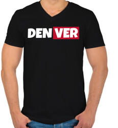 printfashion DENVER - Férfi V-nyakú póló - Fekete (10266477)