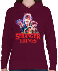 printfashion Stranger things - Női kapucnis pulóver - Bordó (2516377)