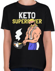 printfashion KETO SUPERPOWER - Gyerek póló - Fekete (10764715)