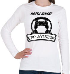 printfashion Hagyj békén épp játszok - Női hosszú ujjú póló - Fehér (7457131)