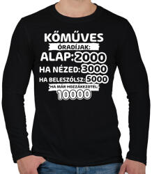 printfashion Kőműves óradíjak - Férfi hosszú ujjú póló - Fekete (9398723)