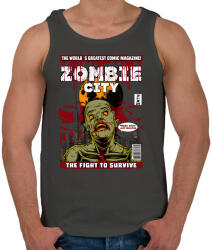 printfashion Zombi város - Férfi atléta - Sötétszürke (207382)