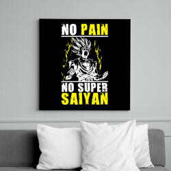 printfashion No pain, no Super Saiyan - Dragon ball - Vászonkép - Fekete (6647997)