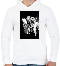 printfashion Jon Jones - Férfi kapucnis pulóver - Fehér (5079375)