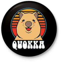printfashion Boldog Quokka - Kitűző, hűtőmágnes - Fekete (13931963)