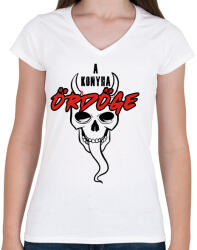 printfashion A konyha ördöge - Női V-nyakú póló - Fehér (16351148)