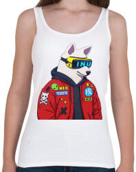 printfashion CYBER DOG - Női atléta - Fehér (4840453)